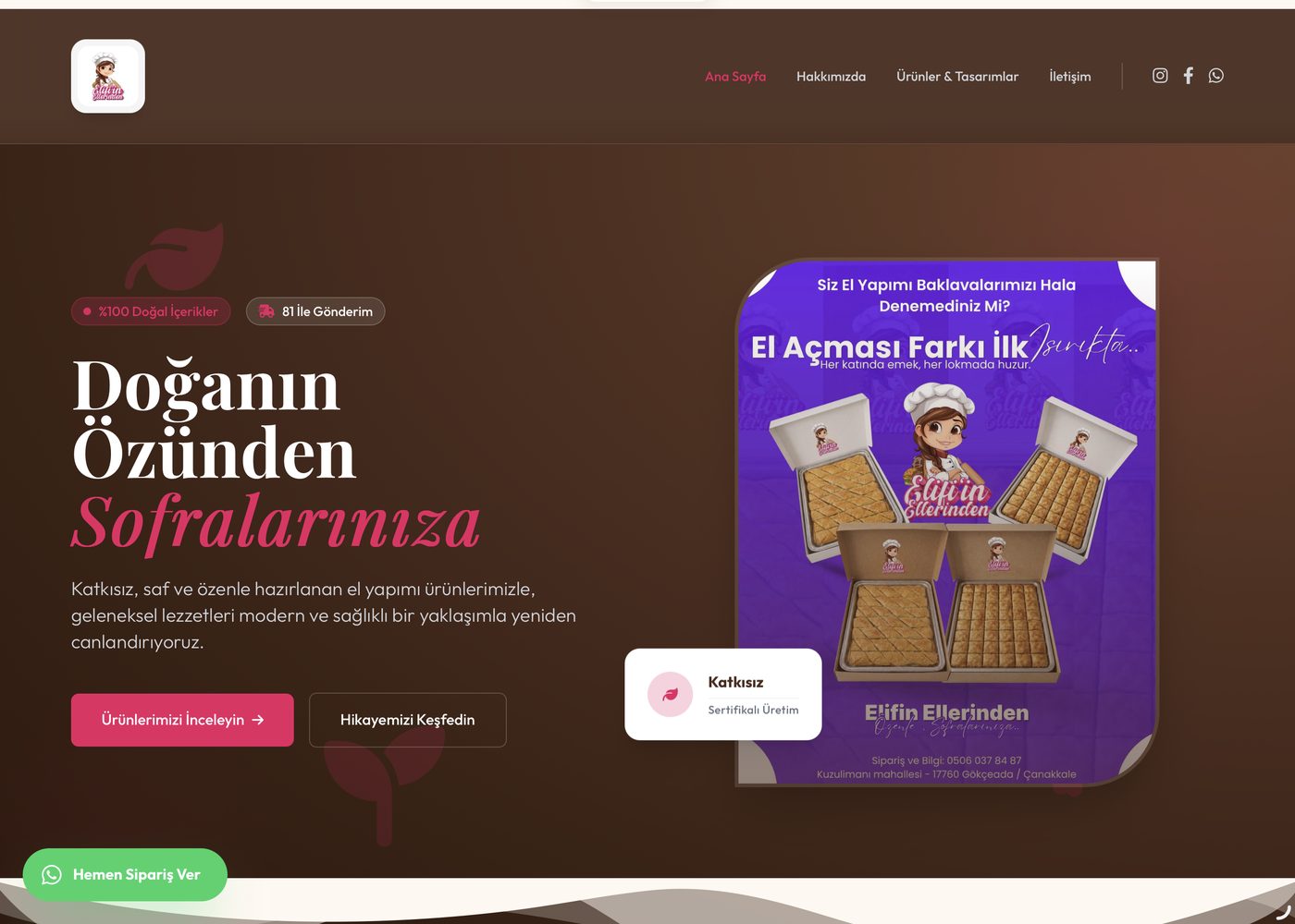 Elifin Ellerinden web sitesi