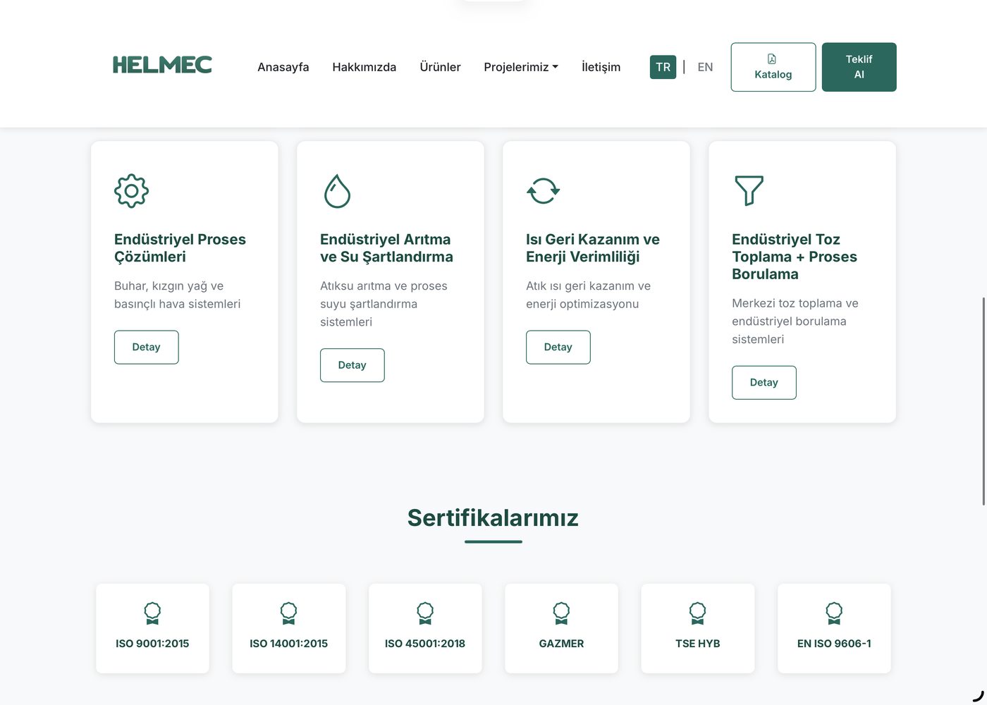 Helmec web sitesi hizmetler