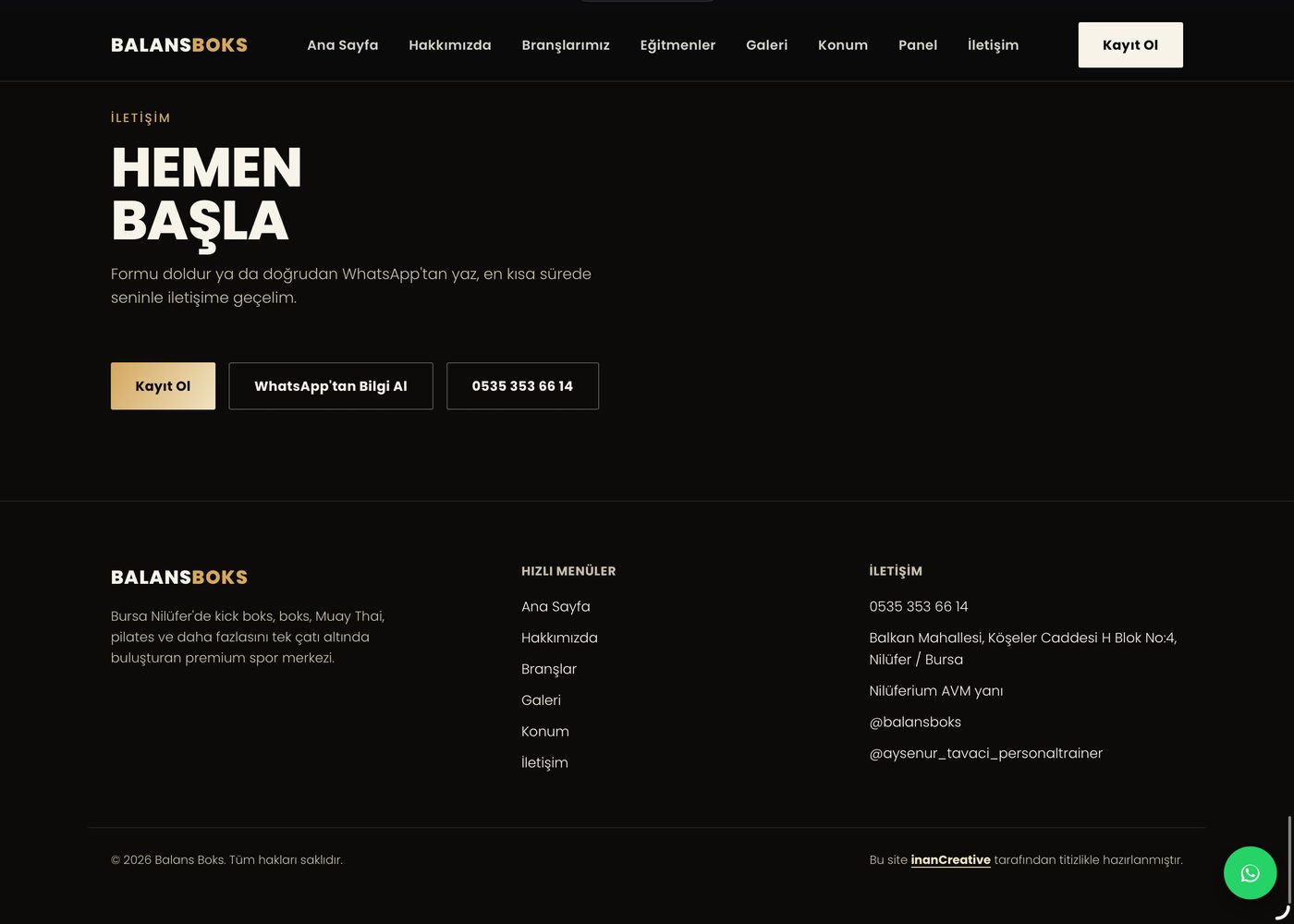 Balans Boks web sitesi iletişim